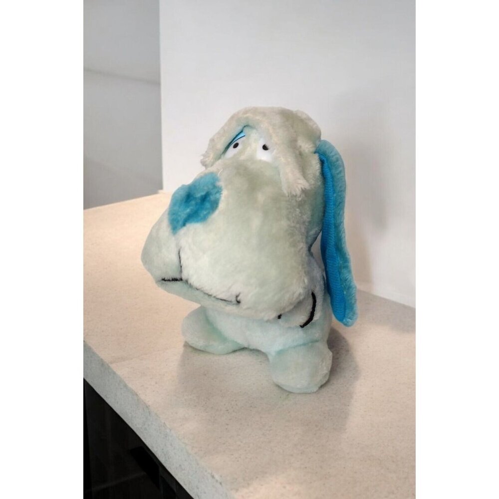 Acme 1983 Bassett Hound Dog Stuffed Animal Plush 8in Blue Vintage Derpy Hanging